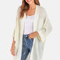 Open Front Slit Exposed Seam Cardigan