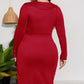 Plus Size Tulip Hem Long Sleeve Dress