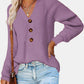 Half Button Long Sleeve Knit Top