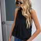 Lace Sleeveless Round Neck Top