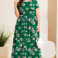 Plus Size Printed Round Neck Short Sleeve Maxi Dress