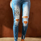 Easter Distressed Frayed Hem Jeans