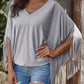 Fringe Trim Center Seam Dolman Sleeve Top