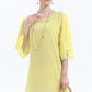 Round Neck Half Flutter Sleeve Tunic Blouse