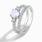 925 Sterling Silver Opal Split Shank Ring
