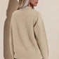 Mock Neck Cable Knit Sleeves Sweater