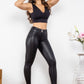 Full Size PU Leather Buttoned Leggings