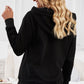 Snap Down Drawstring Hoodie with Kangaroo Pocket