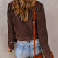 Belted Zip-Up Corduroy Jacket