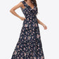 Floral Ruffle Shoulder Tied Maxi Dress