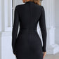 Spliced PU Leather Lace-Up Asymmetrical Hem Dress