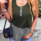 Leopard Color Block Scoop Neck Tank
