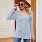 Decorative Button Slit Square Neck Top