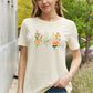 Simply Love Flower Graphic Round Neck Cotton Tee