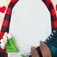 Plaid Heart Round Neck Sweatshirt