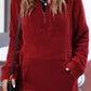 Quarter Zip Longline Teddy Hoodie