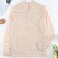 Ruffled Lace Mock Neck Blouse