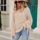Tassel Detail Rib-Knit Round Neck Sweater