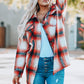 Plaid Button Up Shirt Jacket with Pockets