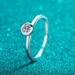 Moissanite Rhodium-Plated Solitaire Ring