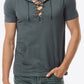 Lace-Up Short Sleeve Hoodie