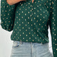Printed Buttoned Puff Sleeve Blouse