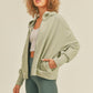 Kimberly C Full Size Zip-Up Drop Shoulder Hooded Jacket in Sage