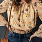 Floral Off-Shoulder Ruffle Hem Top
