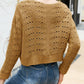 Open Front Cuffed Cropped Cardigan