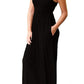Round Neck Sleeveless Dress with Pockets