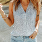 Sequin Button Front V-Neck Tank