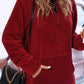 Quarter Zip Longline Teddy Hoodie