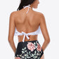Two-Tone Ruffled Halter Neck Two-Piece Swimsuit