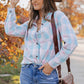 Plaid Button-Up Dropped Shoulder Shirt