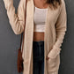 Open Front Hooded Cardigan with Pockets