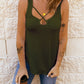 Strappy Gathered Detail Tank