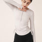 Half-Zip Drawstring Long Sleeve Sports Top