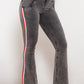 Side Stripe High Waist Zip Closure Jeans