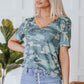 Camouflage Two-Tone V-Neck Tee