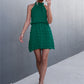 Swiss Dot Tie Back Sleeveless Dress