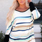 Striped Round Neck Long Sleeve Top