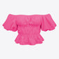 Square Neck Balloon Sleeve Cropped Blouse