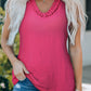 Frilled Trim V-Neck Textured Tank