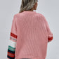 Striped Rib-Knit Dropped Shoulder Sweater