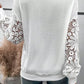Plus Size Waffle-Knit Crochet V-Neck Blouse