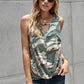Camouflage Print Cutout Hem Detail Tank