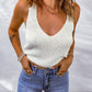 Sleeveless Plunge Knit Tank Top