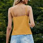 Buttoned V-Neck Spaghetti Strap Cami