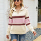 Quarter-Zip Rib-Knit Collared Sweater