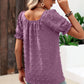 Swiss Dot Puff Sleeve Square Neck Blouse